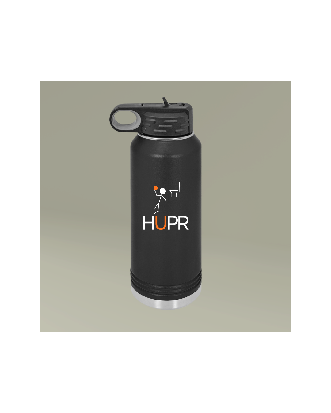 HUPR Basketball Logo 32oz Insulated Water Bottle - Black